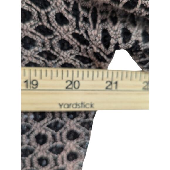 Calessa Peach/Black Eclectic Open-Front Sheer Jacket w/Cascading Ruffle Front L - Picture 4 of 8